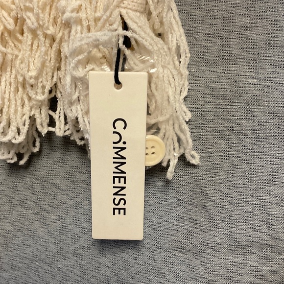 Cream Short Sleeve Sweater with Fringe - Picture 2 of 6